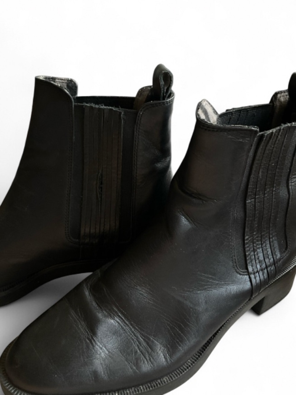 ZARA Classic Black Leather Chelsea Ankle Boots EU 39 | SIZE 8 / 8.5